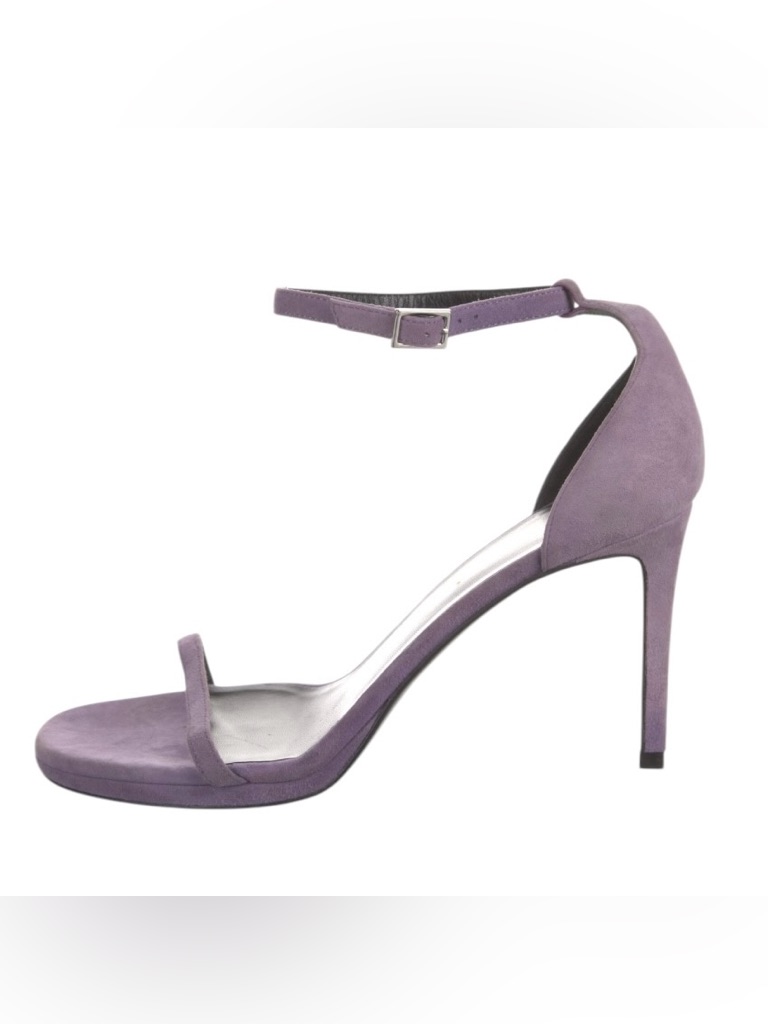 Saint Laurent Jane Suede Ankle Strap Stiletto Sandals